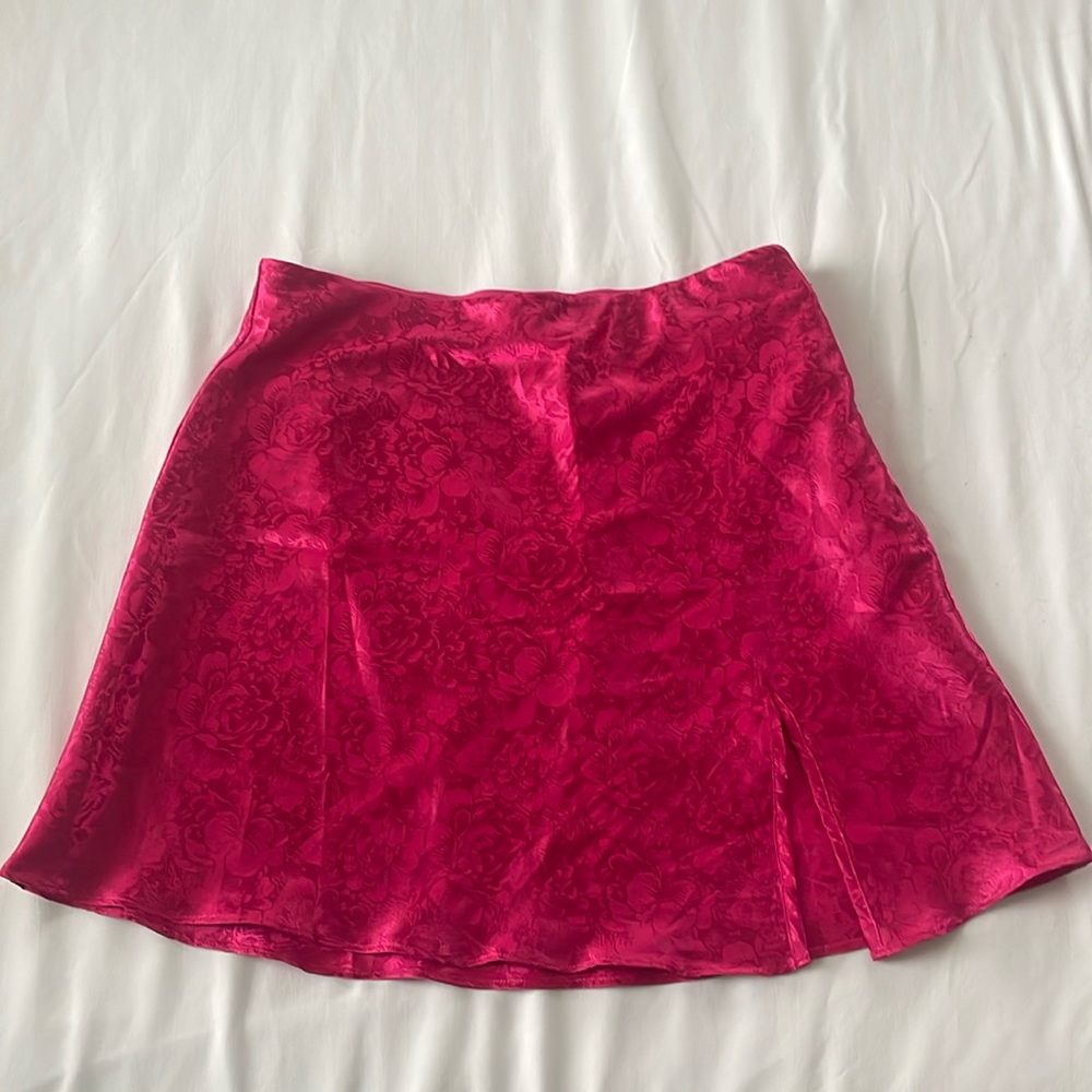 12th Tribe St Barts Fuchsia Jacquard Skirt